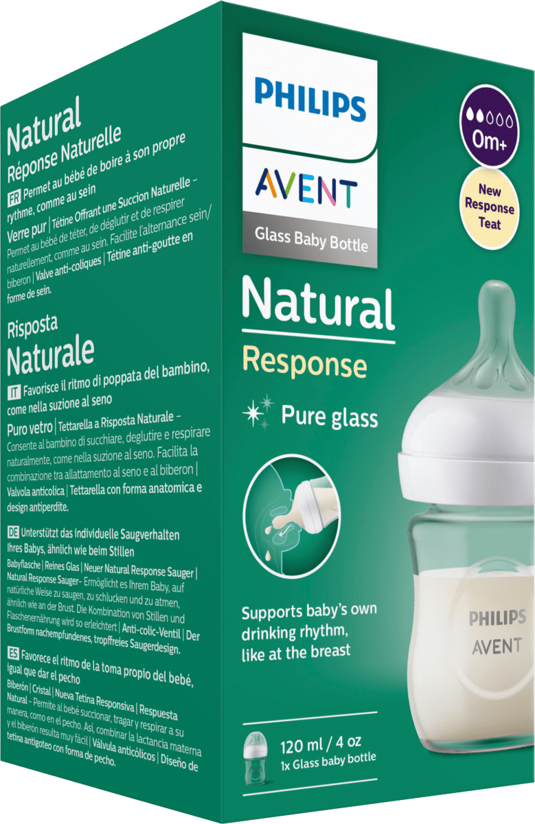 Детская бутылочка из стекла Natural Response белая с рождения 120мл 1 шт. Philips