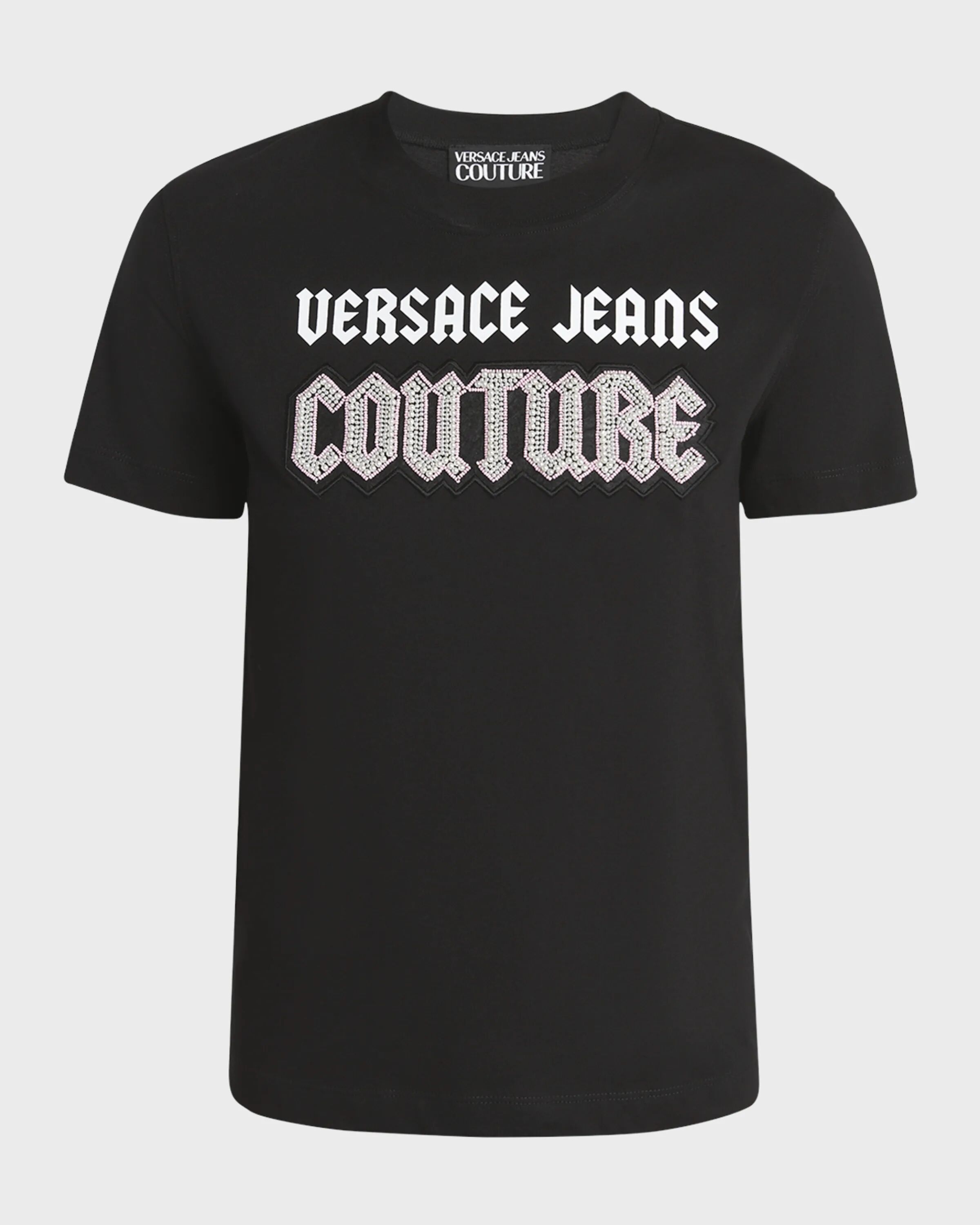 

Футболка с короткими рукавами и логотипом Versace Jeans Couture, черный