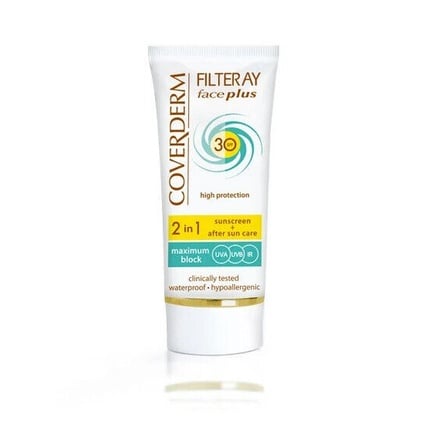 

Солнцезащитный крем для лица Coverderm Filteray Face Plus Spf30 для жирной кожи и кожи с акне, 50 мл, Farmecco