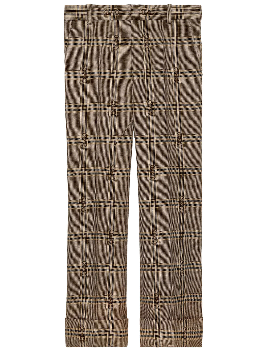 Брюки Gucci Check wool, бежевый