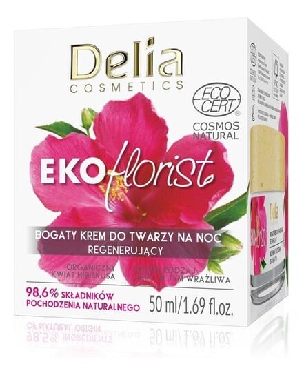 

Ночной крем для лица - регенерирующий Гибискус 50мл Delia Cosmetics EKOflorist Rich