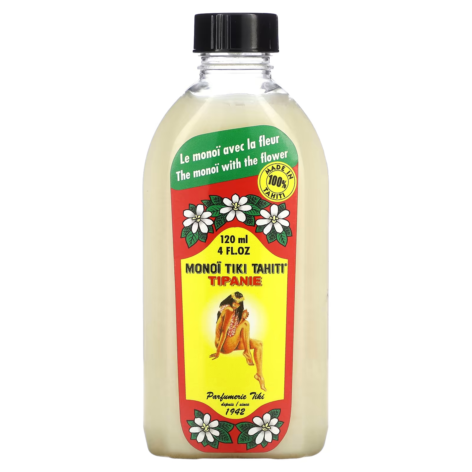 цена Кокосовое масло Monoi Tiare Tahiti Tipanie с цветком тиаре, 120 мл