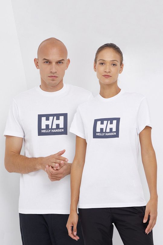 Хлопковая футболка Helly Hansen, белый