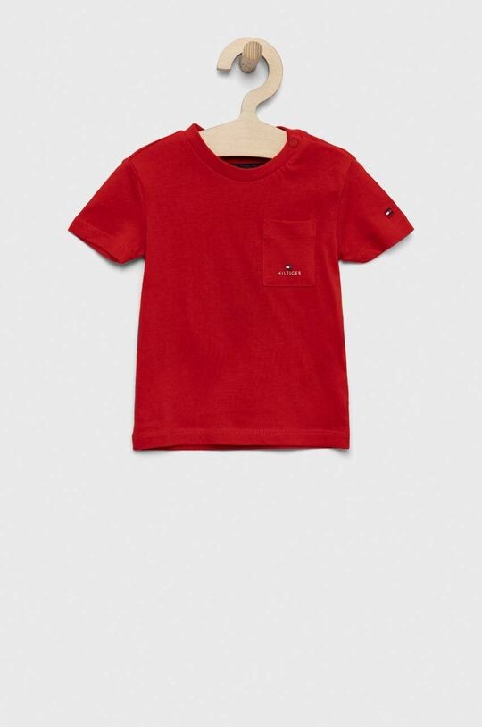 

Детская хлопковая футболка Tommy Hilfiger, красный