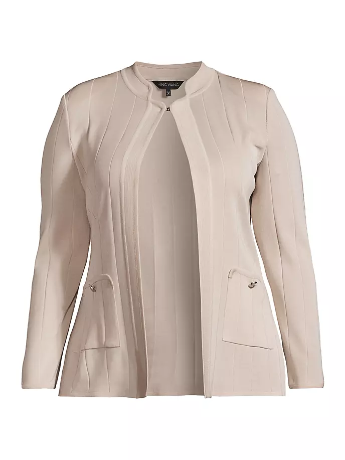 

Трикотажная куртка со вставками Ming Wang, Plus Size, цвет limestone