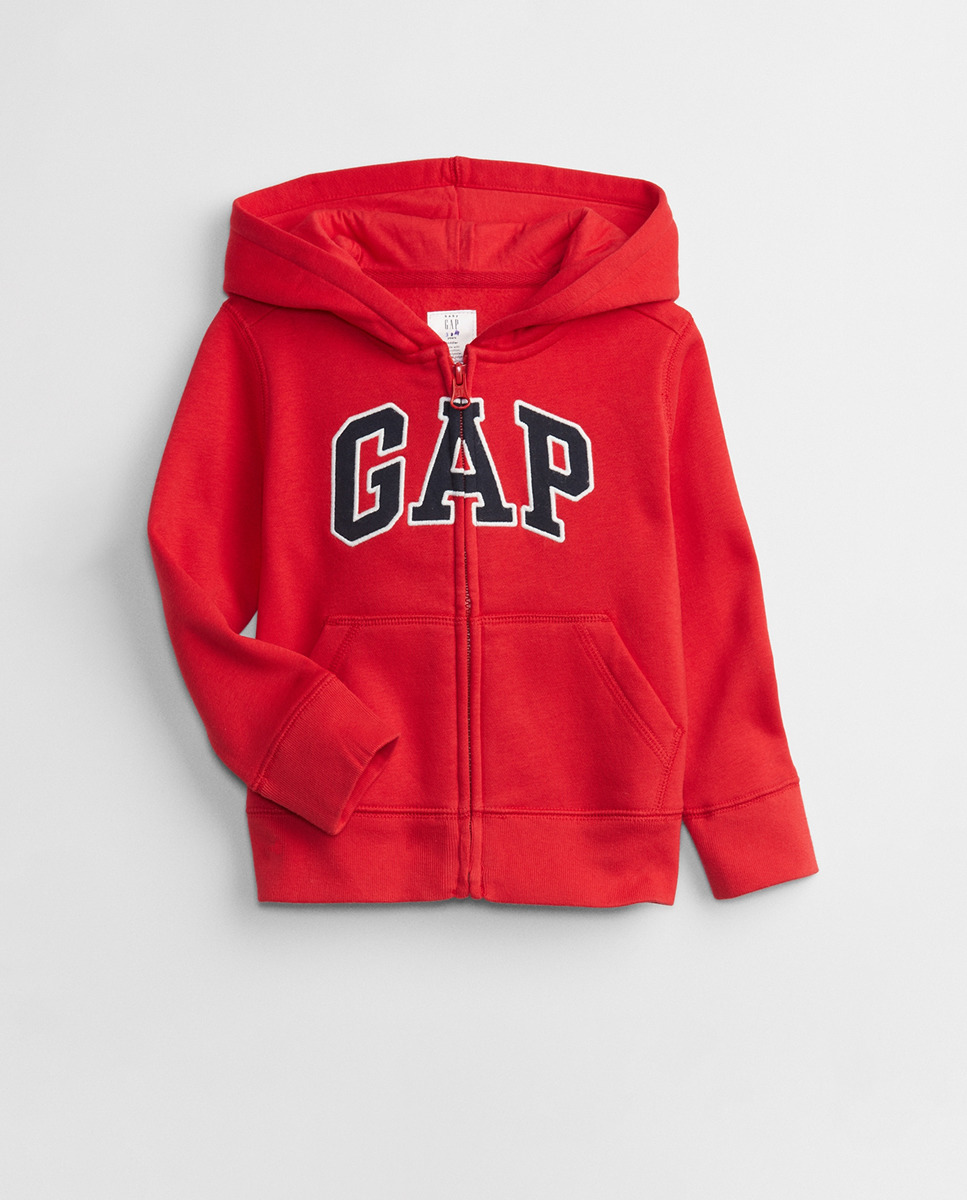 Толстовка с капюшоном для мальчика с логотипом Gap, красный толстовка для мальчика gap серый