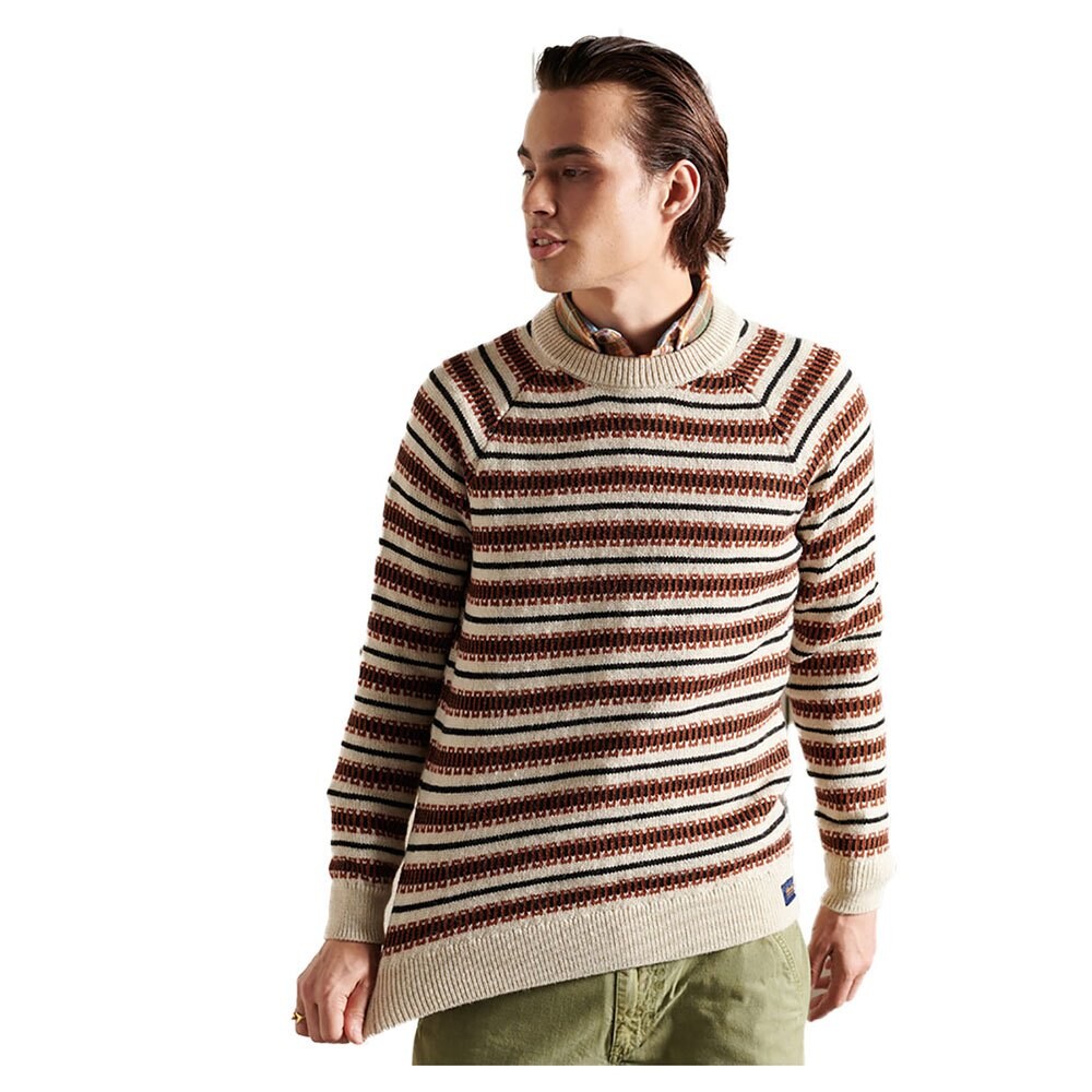 

Свитер Superdry Classic Pattern Crew, коричневый