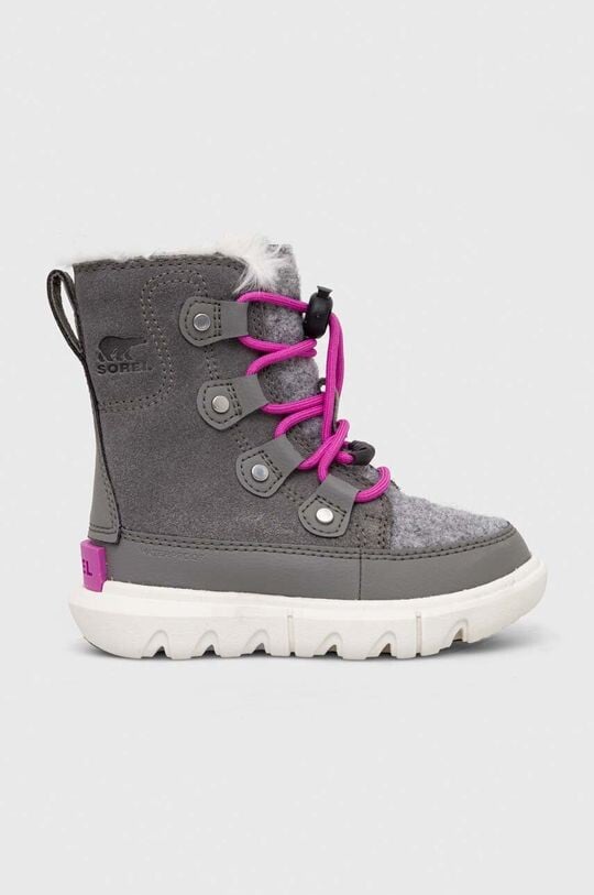 

Детские зимние ботинки Sorel CHILDRENS SOREL EXPLORER LACE WP, серый