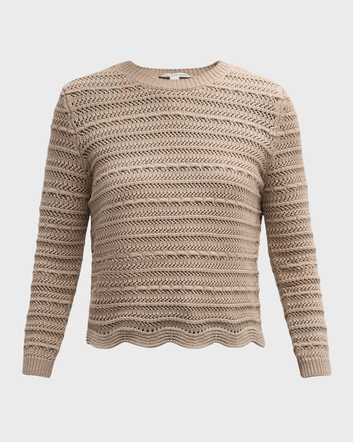 

Свитер смешанной строчки с зубцами Autumn Cashmere, цвет Sandalwood