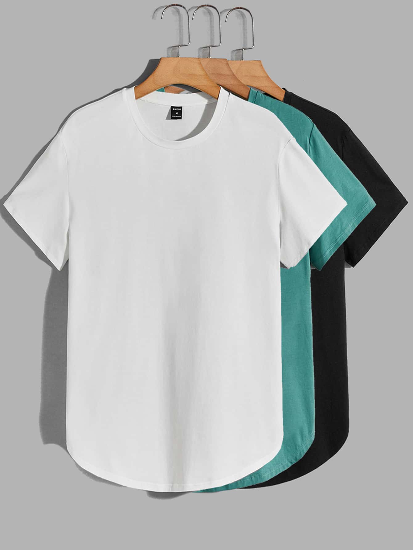 цена Мужские однотонные футболки с короткими рукавами Manfinity Basics, 3 шт., многоцветный