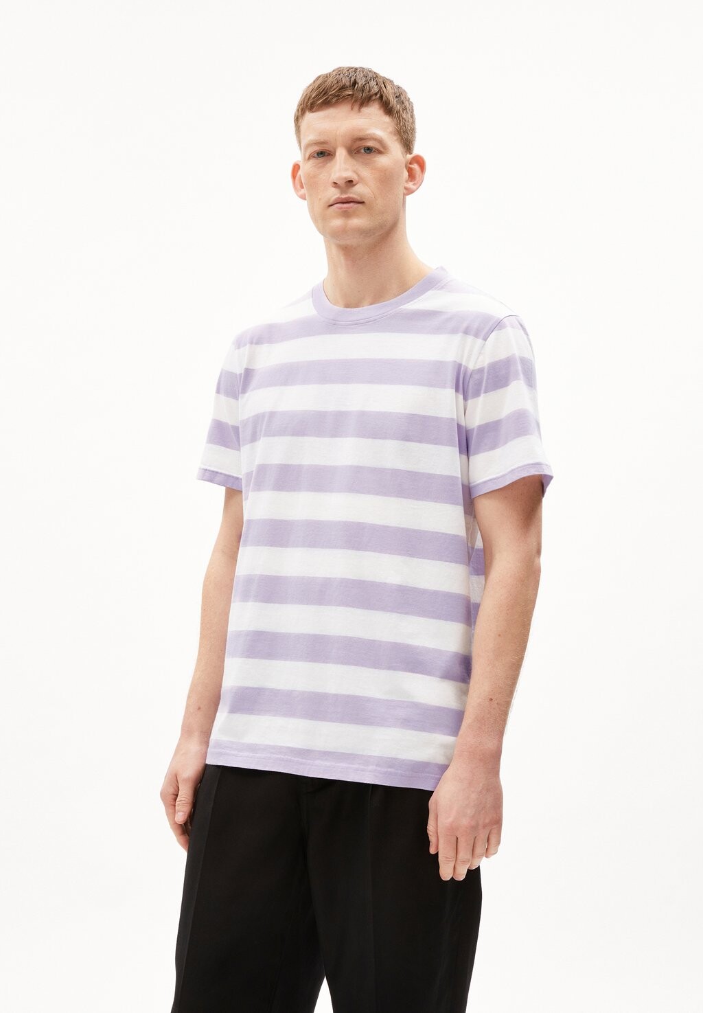

Футболка с принтом STRIPES BAHAAR ARMEDANGELS, цвет lavender light white