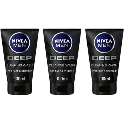 

Глубокое умывание для лица для мужчин с черным углем, 100 мл, Nivea