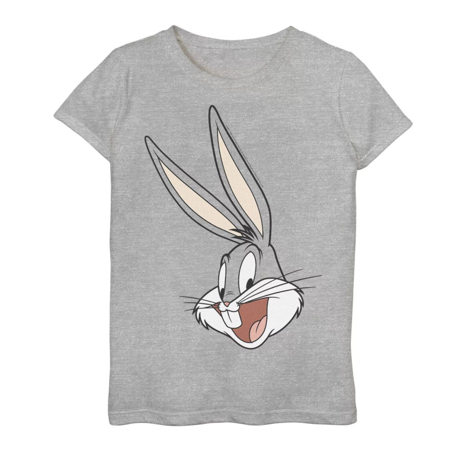 

Классическая футболка с изображением большого лица «Bugs Bunny» для девочек 7–16 лет Looney Tunes Licensed Character