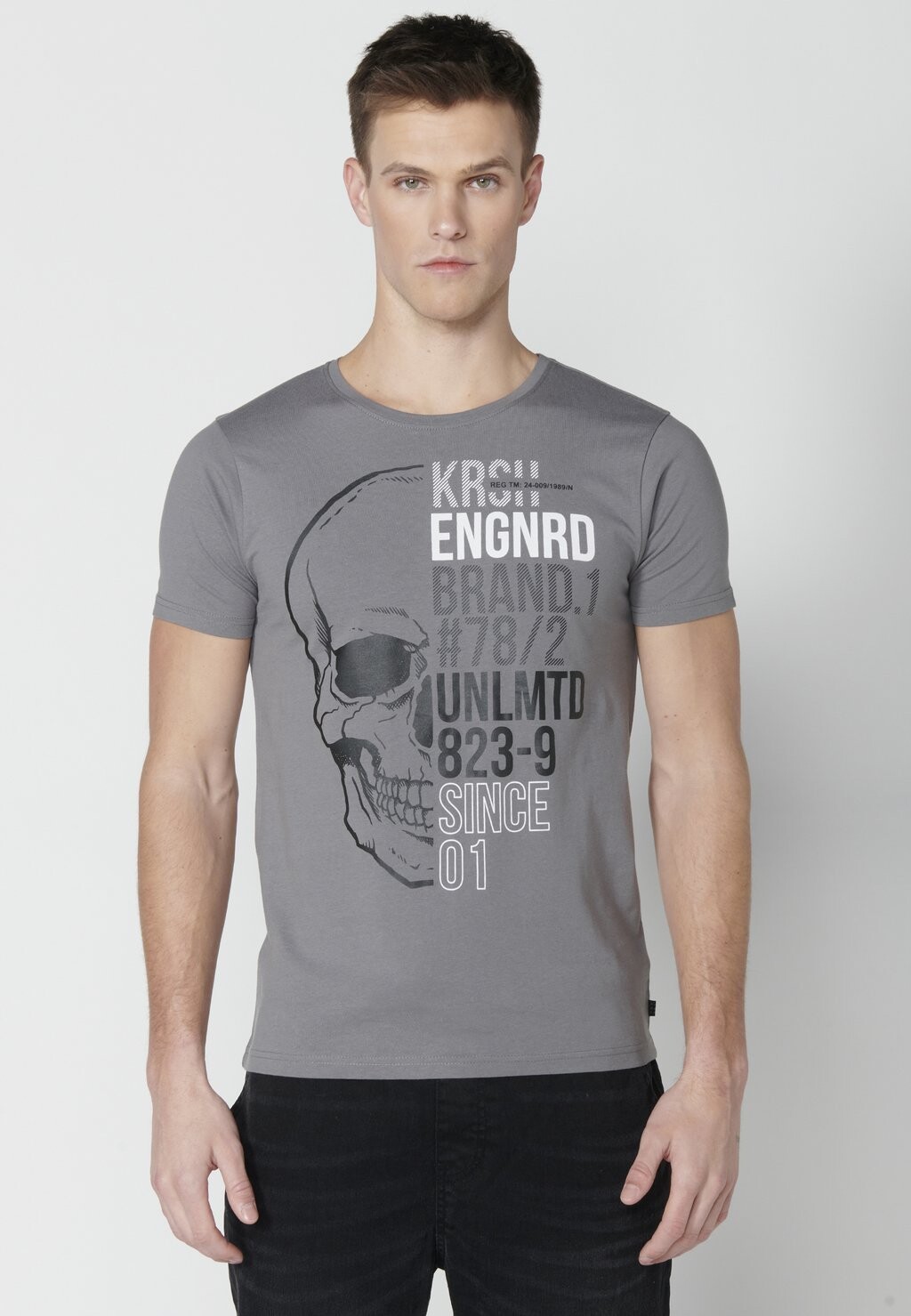 

Футболка с принтом SHORT SLEEVE Koroshi, серый