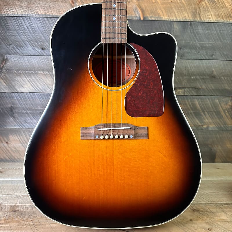 Акустическая гитара Epiphone J-45 EC Acoustic-Electric Guitar - Aged Vintage Sunburst Gloss 22012302551