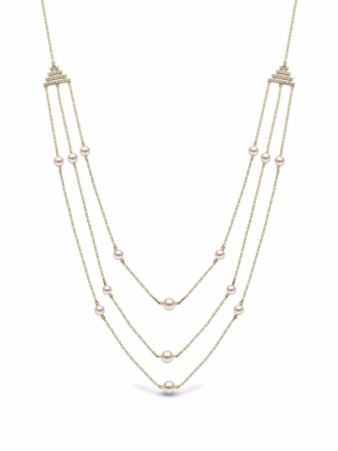 

Колье Sleek из желтого золота с жемчугом и бриллиантами Yoko London, золотой