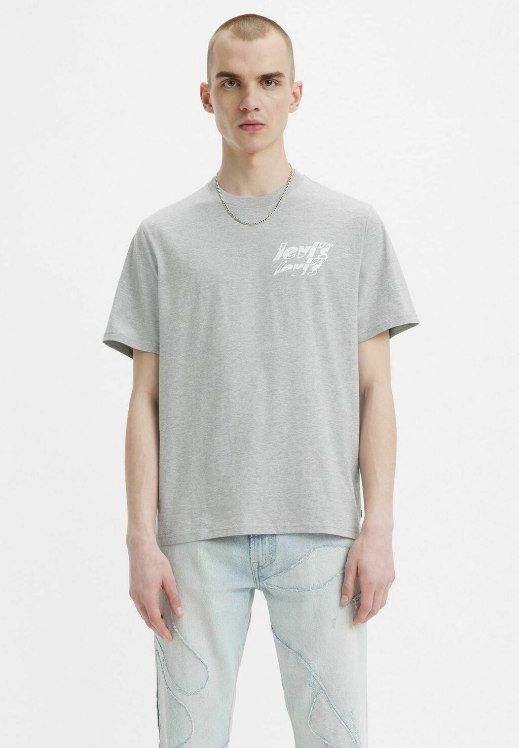 

Футболка с принтом Levi's, серый меланж