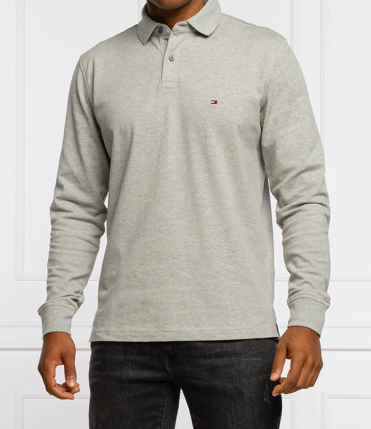 

Поло Tommy Hilfiger regular fit, серый