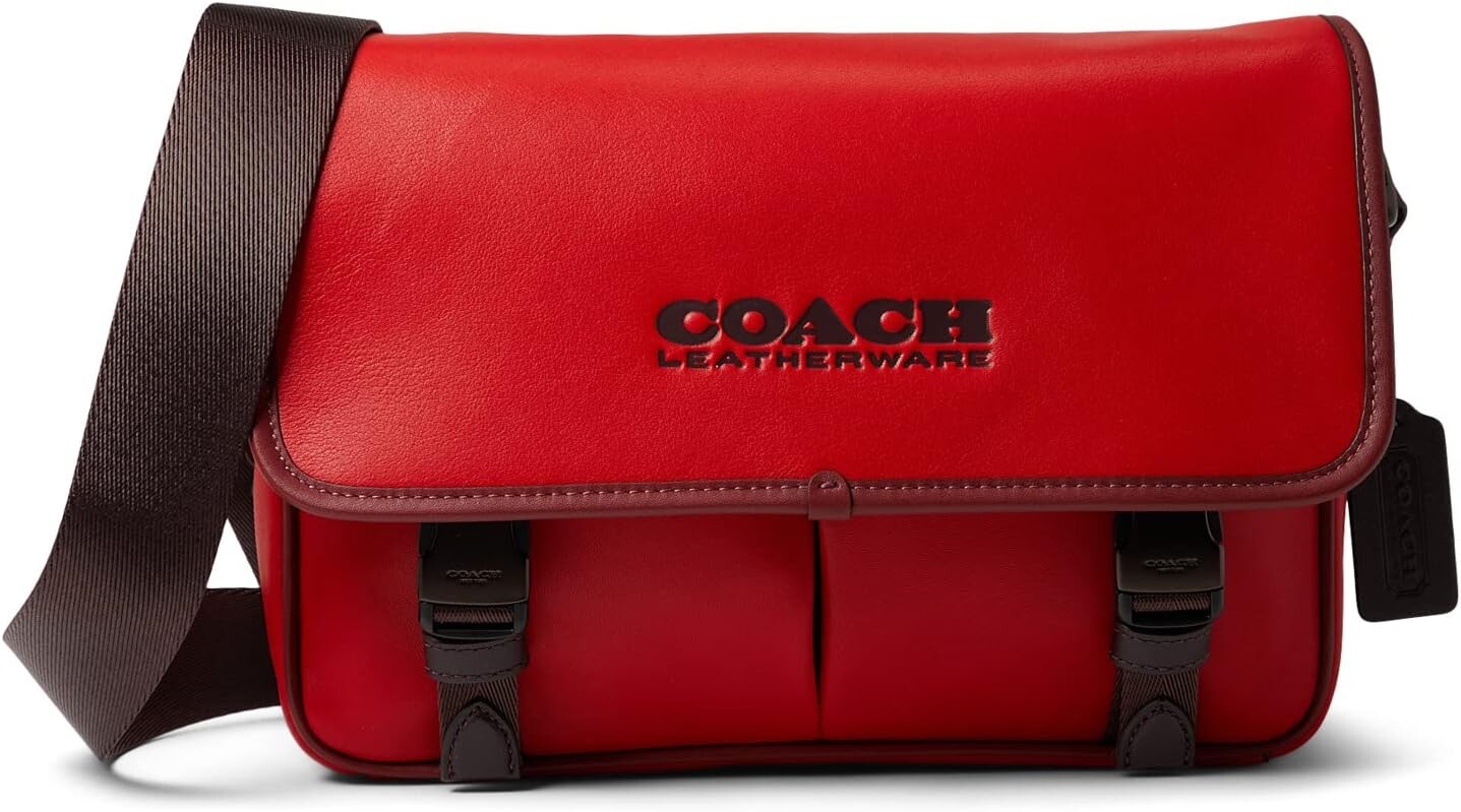 

Сумка-мессенджер League из кожи с цветными блоками COACH, цвет Sport Red/Cherry