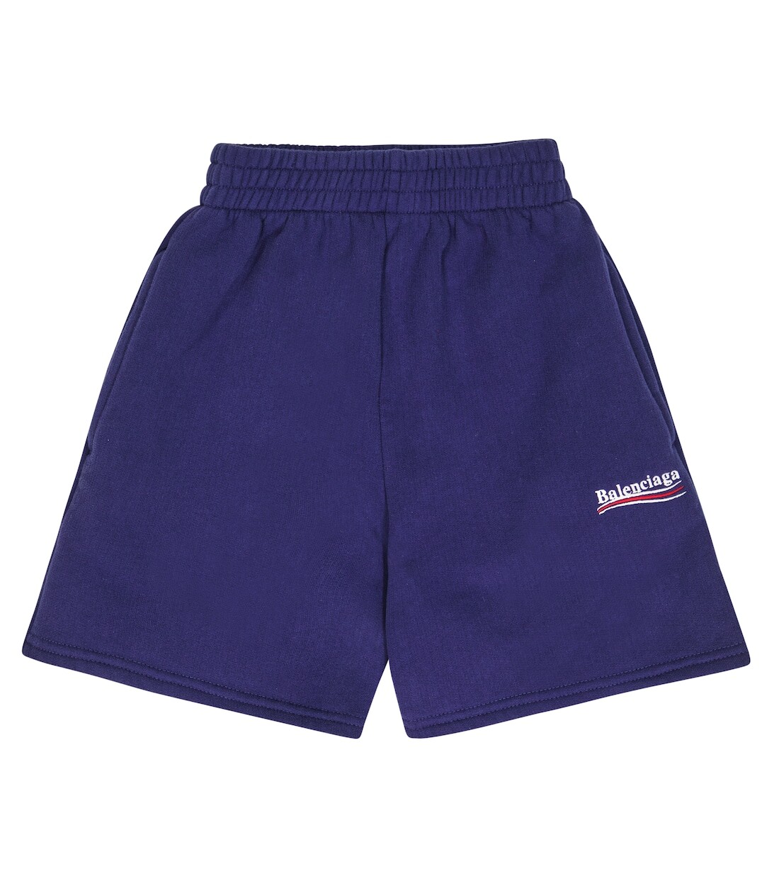 

Хлопковые шорты с логотипом Balenciaga Kids, синий