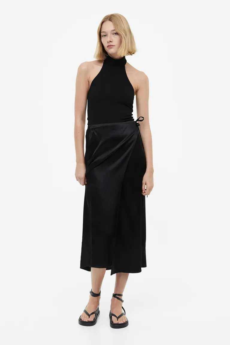 

Боди-стринги с завязками на шее H&M, черный