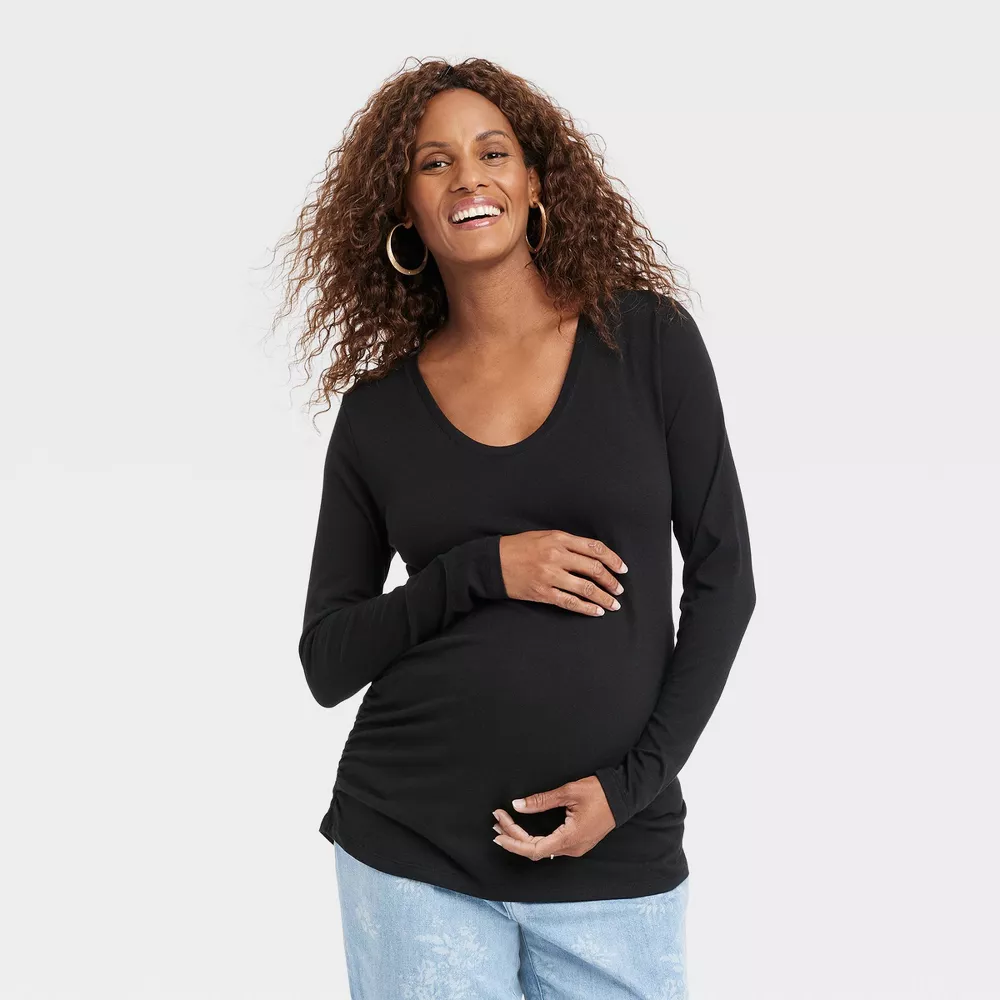

Футболка для беременных с длинными рукавами и глубоким вырезом - Isabel Maternity от Ingrid & Isabel Isabel Maternity by Ingrid & Isabel, цвет Black