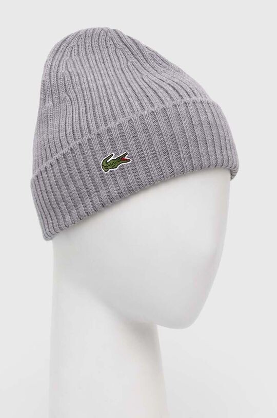 

Шерстяная шапка Lacoste, серый
