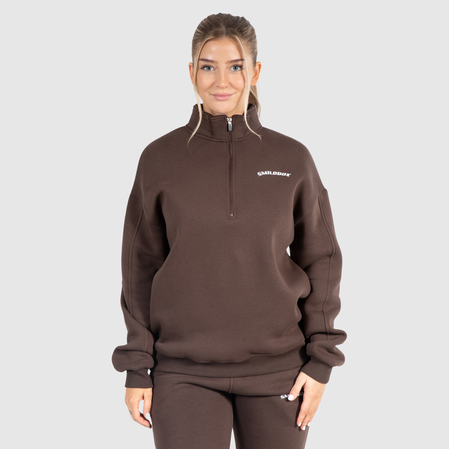 

Толстовка SMILODOX Half Zip Teresita, коричневый