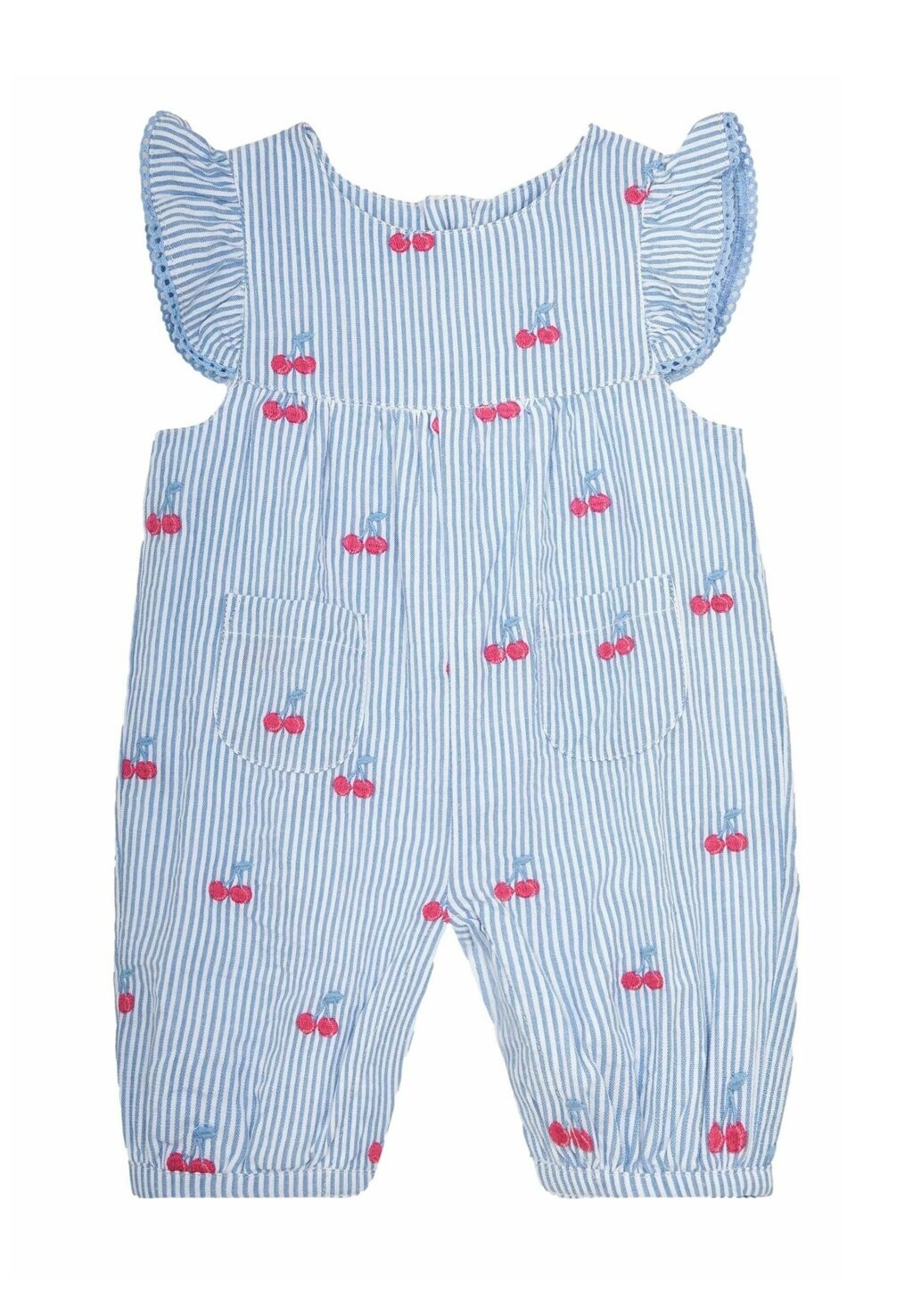 

Комбинезон Cherry Embroidered Seersucker Pretty-Regular Fit JoJo Maman Bébé, сине-вишневый