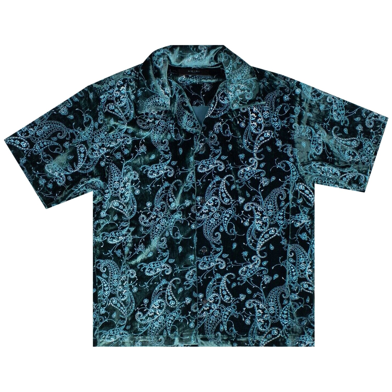 

Бархатная рубашка с блестками Amiri Paisley, цвет Синий