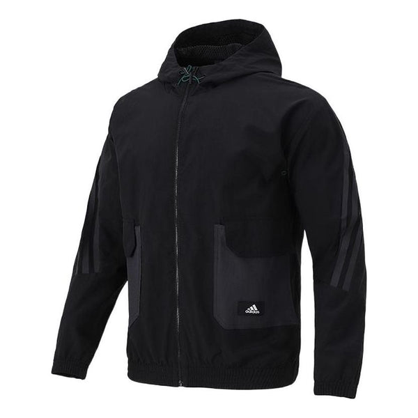 Куртка adidas M Fi Wv Bst Fz Sports hooded Logo Jacket Black, мультиколор