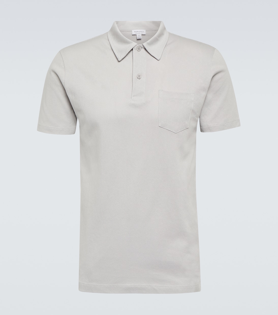 Рубашка-поло riviera из хлопкового пике Sunspel, серый цена и фото