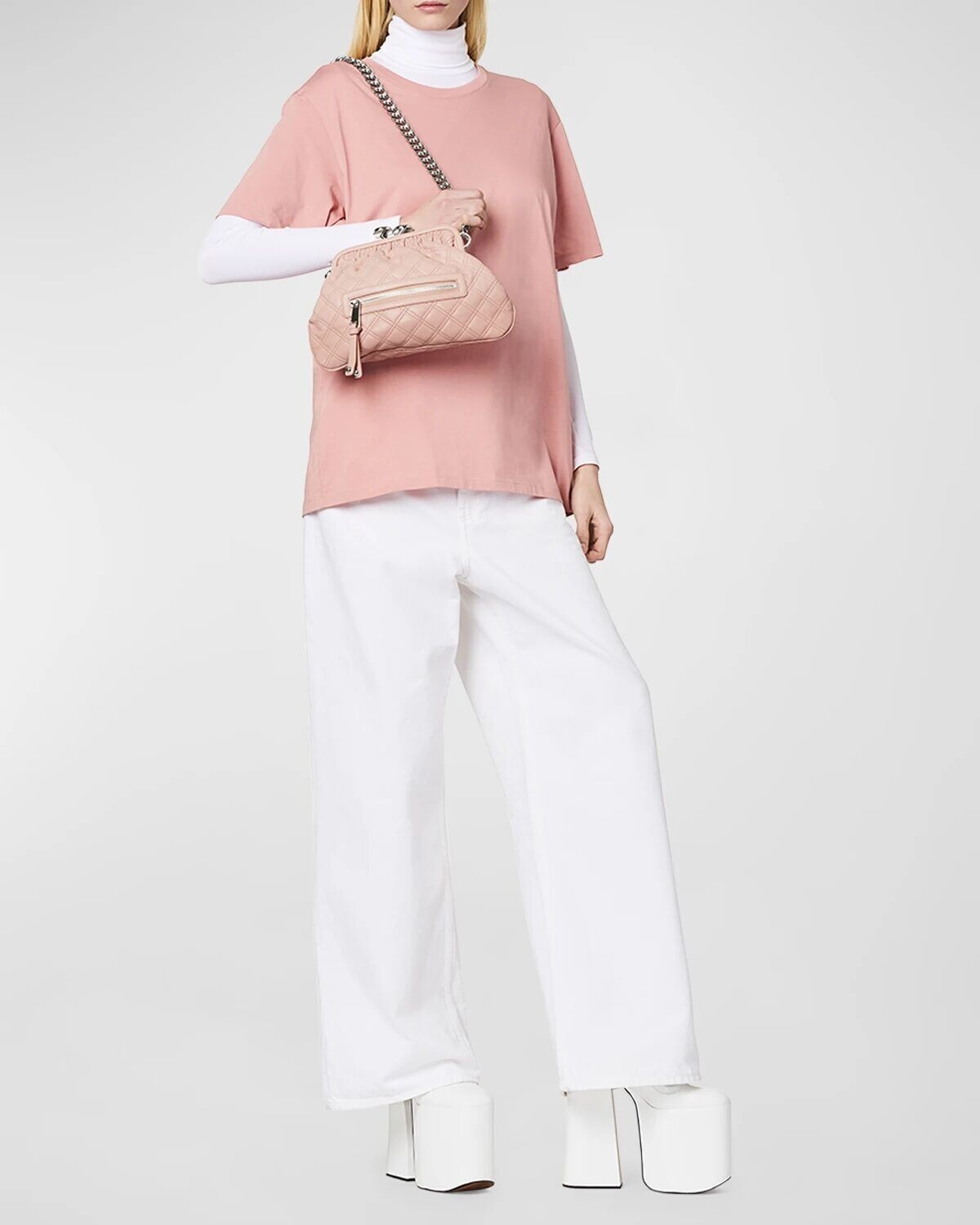 

Маленькая стеганая кожаная сумка Stam Re-Edition Marc Jacobs, цвет Rose