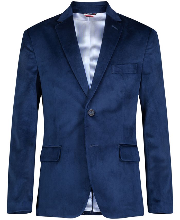 Бархатная куртка для больших мальчиков Tommy Hilfiger, синий цена и фото