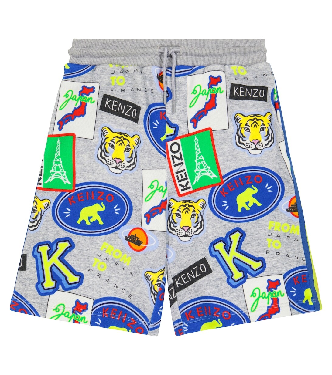 

Хлопковые шорты с принтом Kenzo, серый
