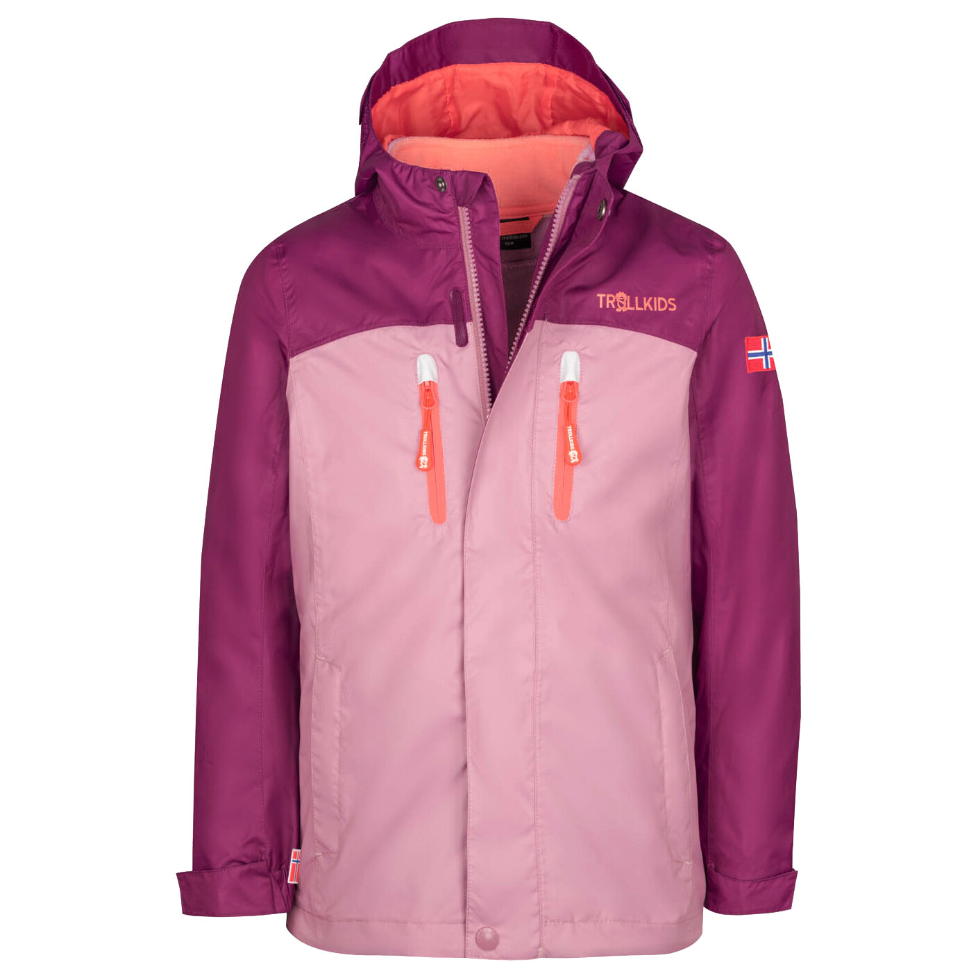 

Двойная куртка Trollkids Girl's Bryggen 3in1, цвет Orchid/Mulberry/Peach, Синий