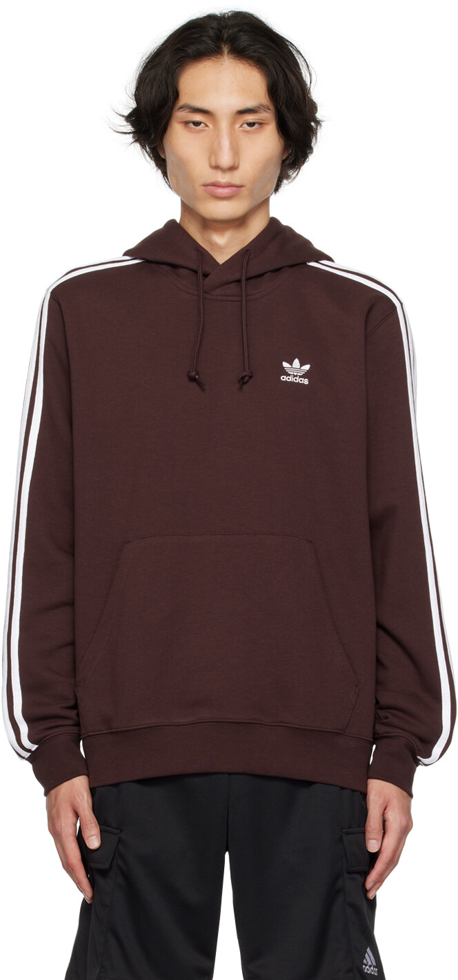 

Коричневая худи с 3 полосками adidas Originals, Коричневый