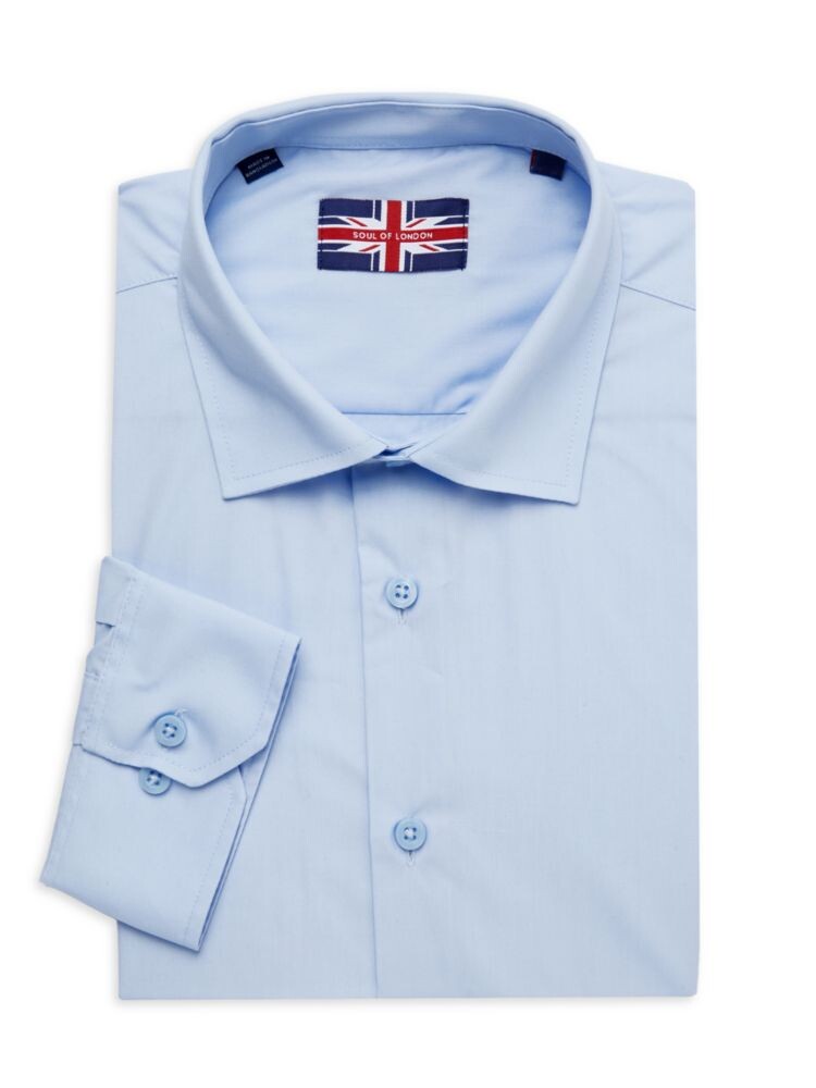 

Однотонная классическая рубашка узкого кроя Soul Of London, цвет Light Blue