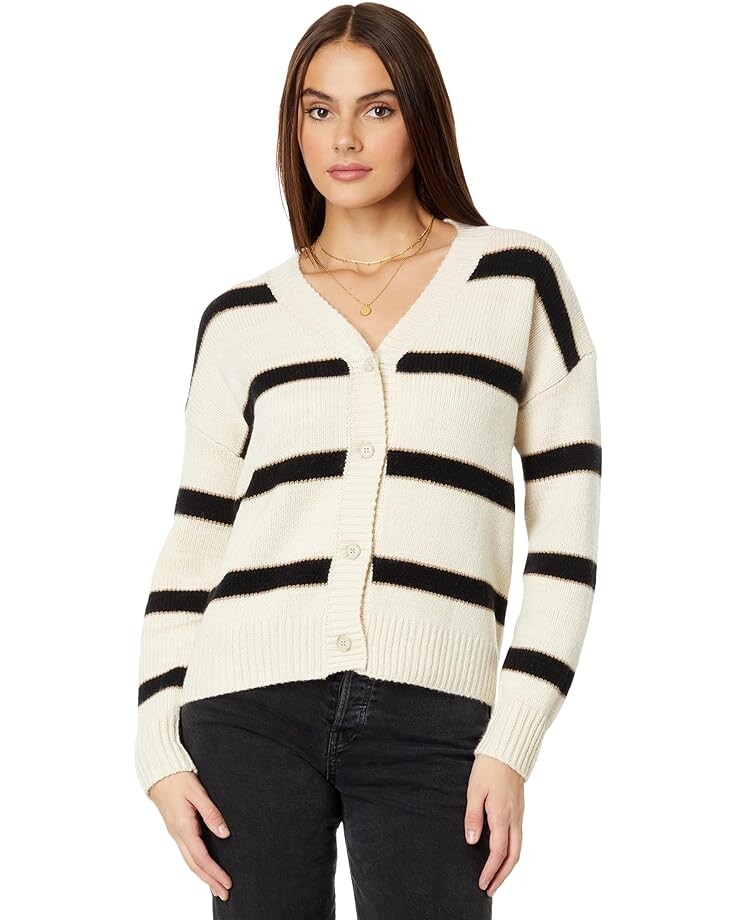 Свитер Splendid Kendall Stripe Cardigan, черный