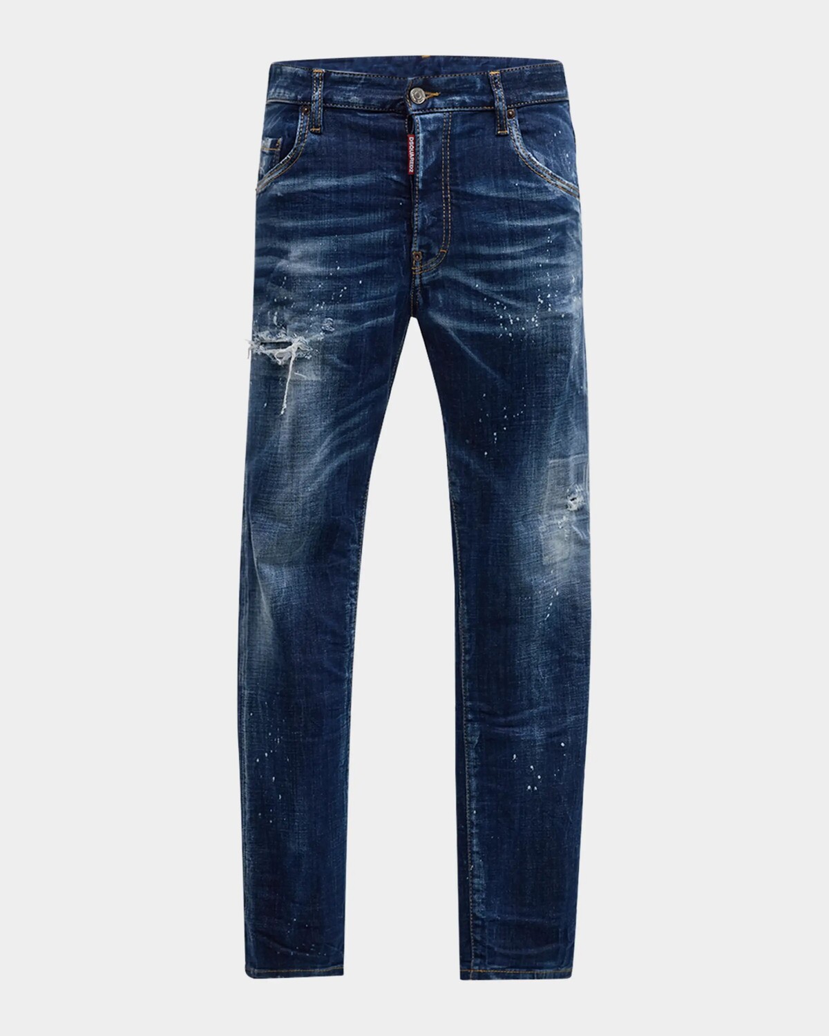 

Мужские отбеленные джинсы скинни Dsquared2, темно-синий