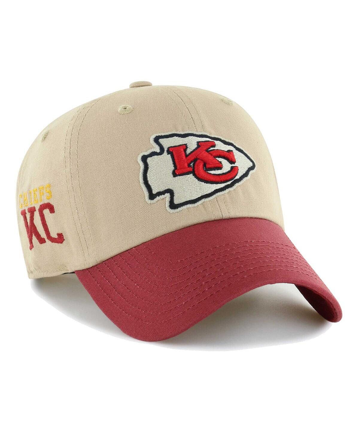 

Мужская регулируемая кепка цвета хаки, красный Kansas City Chiefs Ashford Clean Up '47 Brand