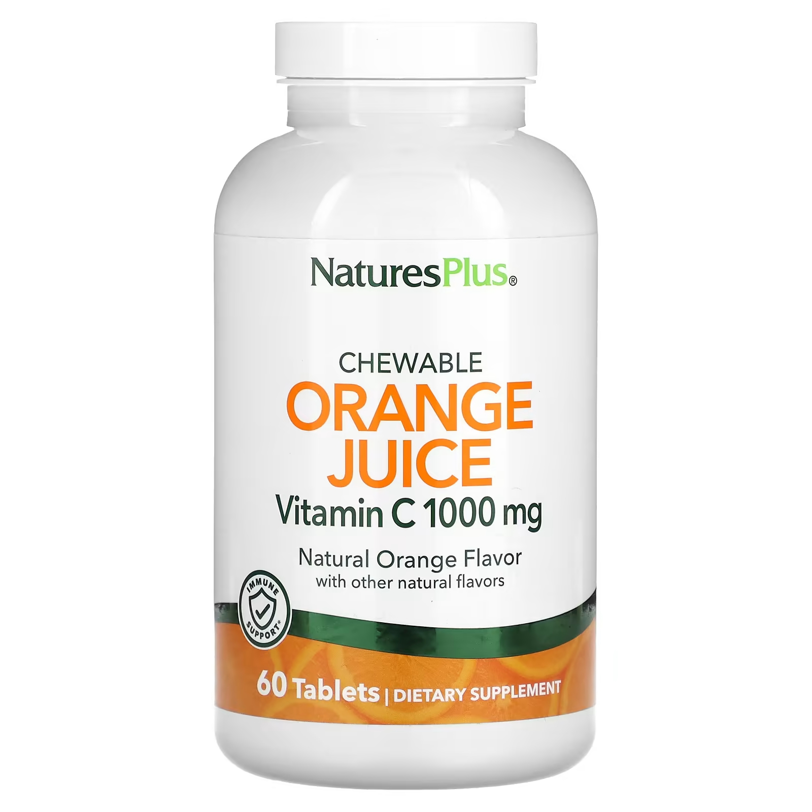 Витамин С NaturesPlus апельсин 1000 мг, 60 таблеток витамин b10 naturesplus пабк h1 1000 мг 60 таблеток для иммунитета кожи обмена веществ
