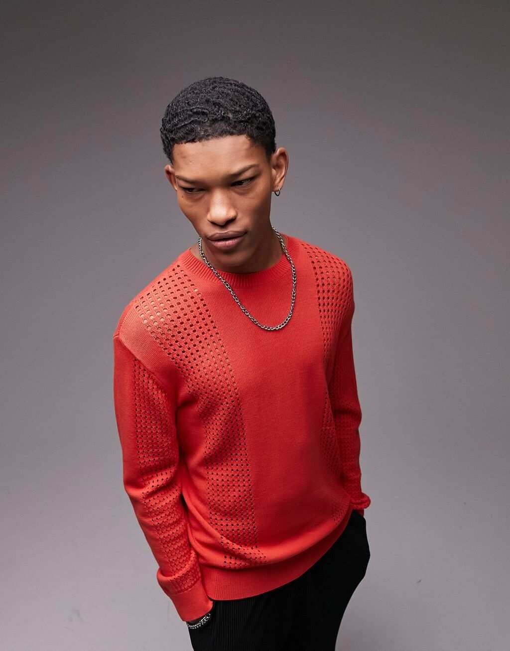 

Красный вязаный джемпер в стиле пуантель Topman