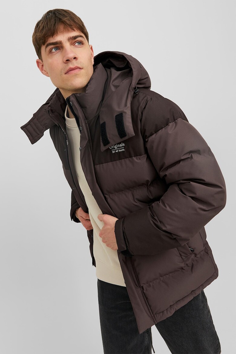 

Стеганая зимняя куртка с капюшоном Jack & Jones, коричневый