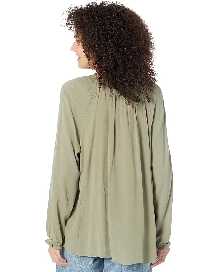 Топ Miss Me Woven Embroidered Top, цвет Olive Green