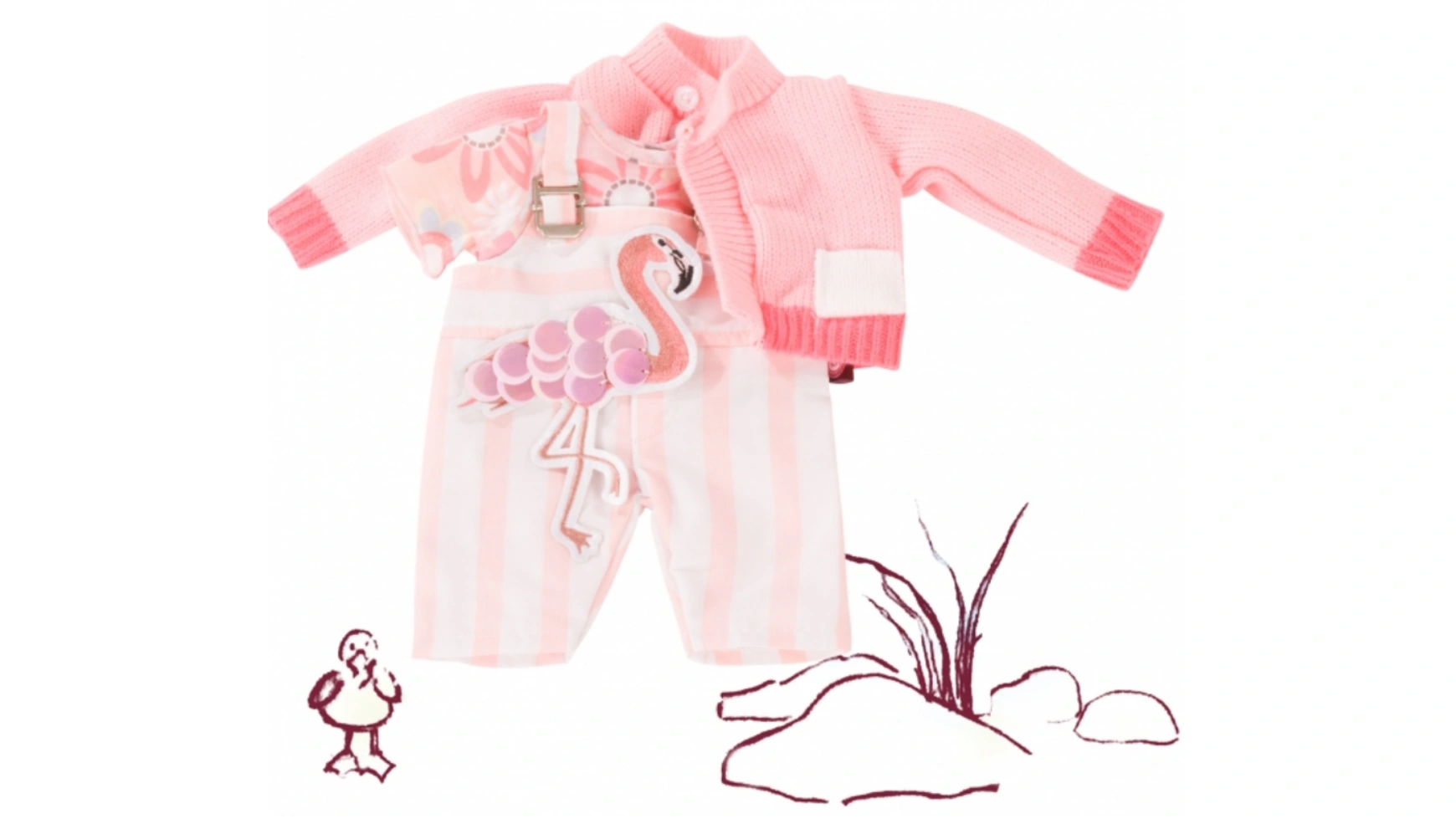 цена Детский костюм размера pretty flamingo с Götz Puppenmanufaktur