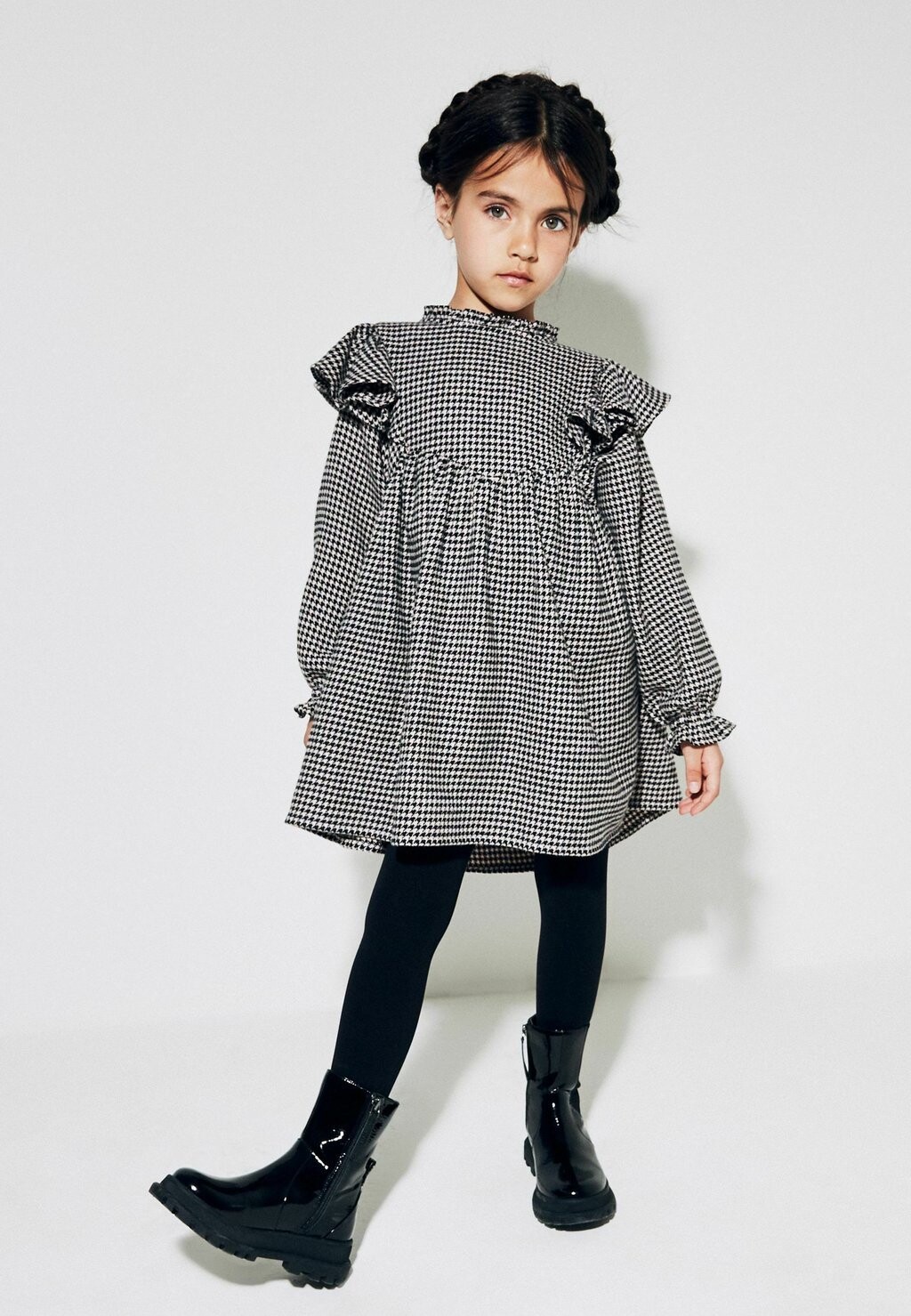 

Летнее платье Ruffle Check Dress Next, цвет black white