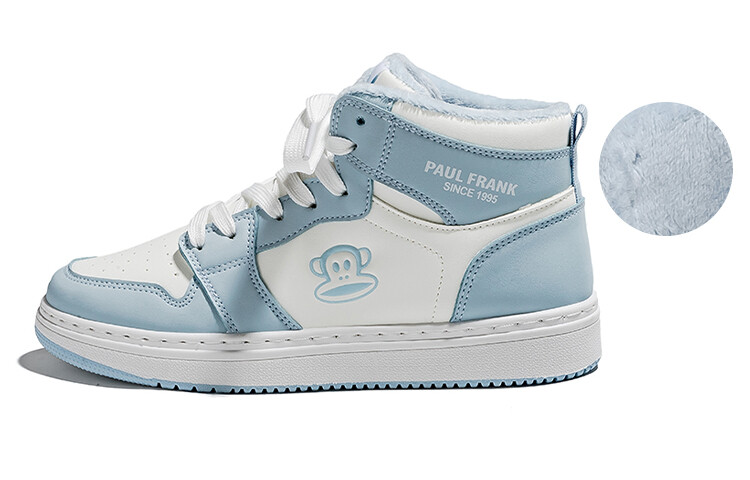 

Кроссовки для скейтборда унисекс с высоким берцем белого цвета Paul Frank, синий/белый