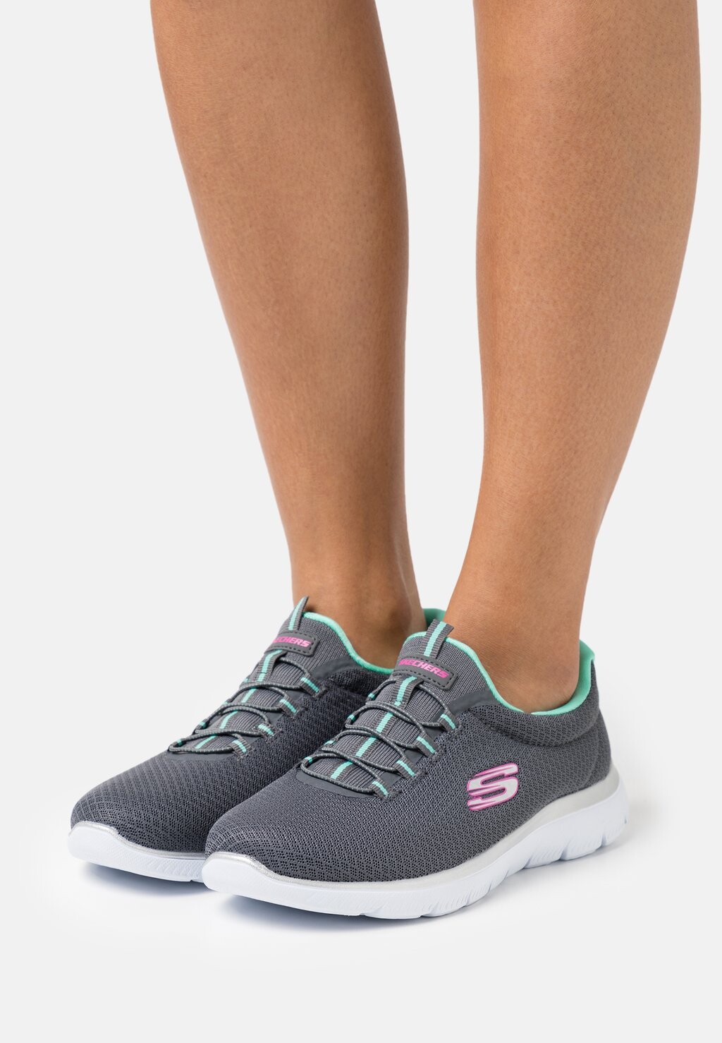 

Кроссовки Skechers Summits Wide Fit, угольно-зеленый / розовый