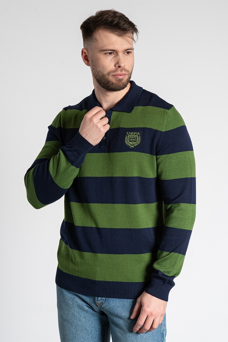 

Свитер тонкой вязки Afort с воротником U S Polo Assn , зеленый
